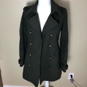 American Eagle Green Military Style Pea Coat